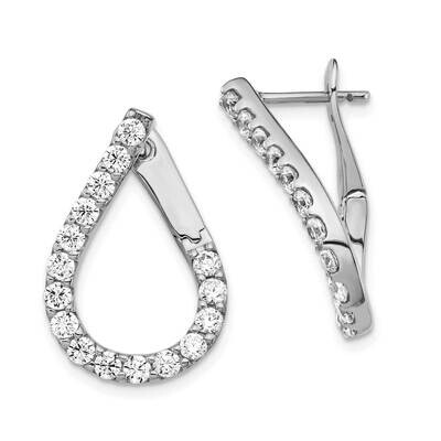Cz Post Teardrop Dangle Earrings Sterling Silver QE15443, MPN: QE15443, 883957865706