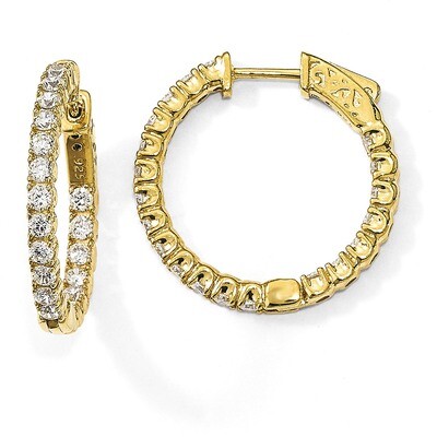 Yellow-Plated CZ In &amp; Out Round Hoop Earrings Sterling Silver QE7570Y, MPN: QE7570Y, 886774118352