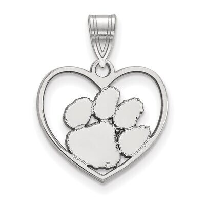Clemson University Pendant in Heart Sterling Silver SS017CU, MPN: SS017CU, 886774763231
