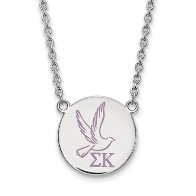 Sigma Kappa Small Enameled Pendant with 18 Inch Chain Sterling Silver SS045SKP-18, MPN: SS045SKP-18…