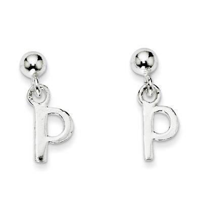 P Dangle Post Earrings Sterling Silver Polished QE6885P, MPN: QE6885P, 883957551739