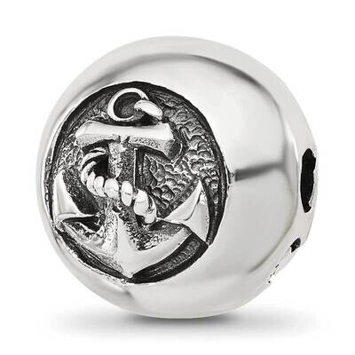 Polished Circle Anchor Hinged Bead Sterling Silver QRS4327, MPN: QRS4327,