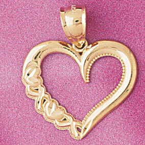 Dazzlers Jewelry Heart Pendant Necklace Charm Bracelet in Yellow, White or Rose Gold 4070, MPN: DZ-…