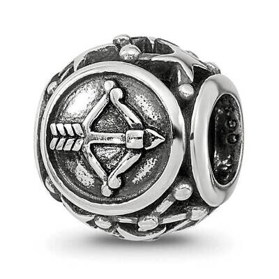 Antiqued Zodiac Sagittarius Bead Sterling Silver QRS4091, MPN: QRS4091,