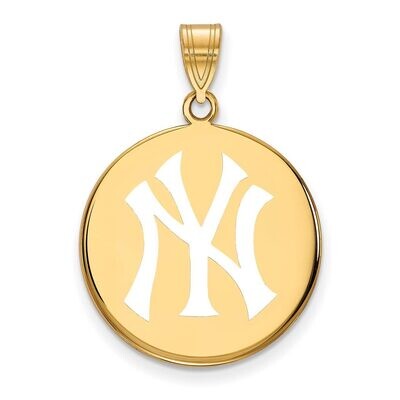 New York Yankees Large Enamel Disc Pendant Gold-plated Silver GP042YAN, MPN: GP042YAN, 886774942506