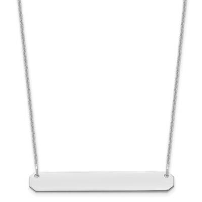 Polished Blank Bar Necklace 10k White Gold Medium 10XNA1203W, MPN: 10XNA1203W,