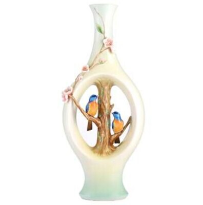 Franz Porcelain The Golden Years Plum Blossom &amp; Vivid Niltava Large Vase FZ02912, MPN: FZ02912,