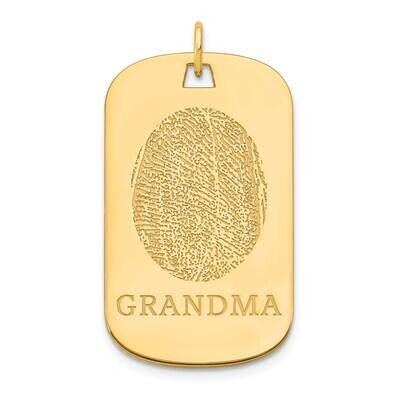 Dog Tag Fingerprint Charm 14k Gold XNA1077Y, MPN: XNA1077Y,