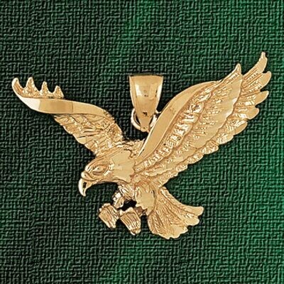 Dazzlers Jewelry Flying Eagle Pendant Necklace Charm Bracelet in Yellow, White or Rose Gold 2779, M…