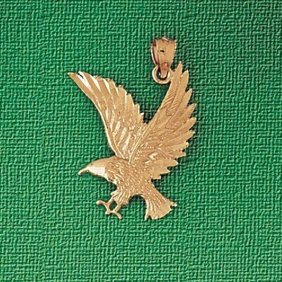 Dazzlers Jewelry Flying Eagle Pendant Necklace Charm Bracelet in Yellow, White or Rose Gold 2842, M…