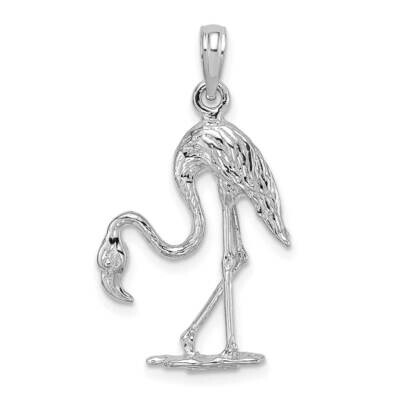 Textured Flamingo Charm 14k White Gold 3-D K6604W, MPN: K6604W, 196904084489