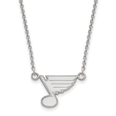 Saint Louis Blues Small Pendant with Chain Necklace 14k White Gold 4W013BLE-18, MPN: 4W013BLE-18, 8…