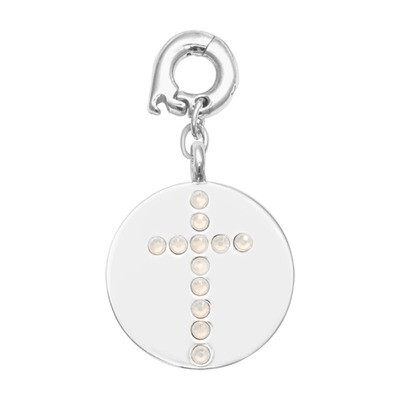 Nikki Lissoni Sparkling Cross Charm Silver-Plated 20mm D1117SM, MPN: D1117SM, 8718819238515