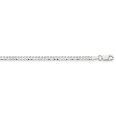 3.15mm Flat Curb Chain 26 Inch Sterling Silver QLB080-26, MPN: QLB080-26,