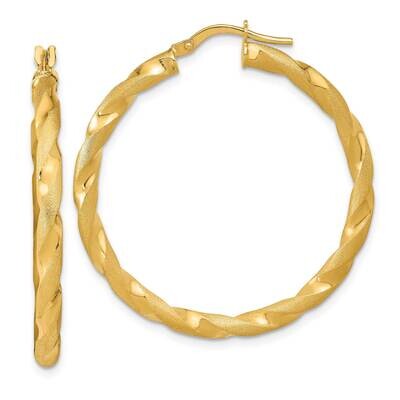 Satin Twisted Hoop Earrings 14k Gold Polished TF2136, MPN: TF2136, 883957992235