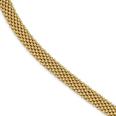 Leslie&#39;s Polished Mesh Bracelet 7.5 Inch Sterling Silver Gold-tone HB-QLF533-7.5, MPN: QLF533-7.5, …