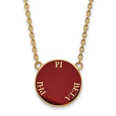 Pi Beta Phi Small Enameled Pendant with 18 Inch Chain Gold-plated Silver GP013PBP-18, MPN: GP013PBP…