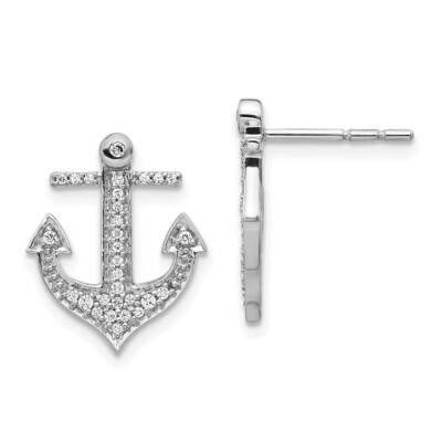 Anchor Earrings 14k White Gold Diamond EM4054-020-WA, MPN: EM4054-020-WA, 883957261089