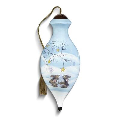 Neqwa Art Bunnies In Snow Gazing At Stars Ornament GM25384, MPN: GM25384, 842181125215