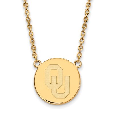 Oklahoma Large Disc with Necklace Gold-plated Sterling Silver GP044UOK-18, MPN: GP044UOK-18, 886774…
