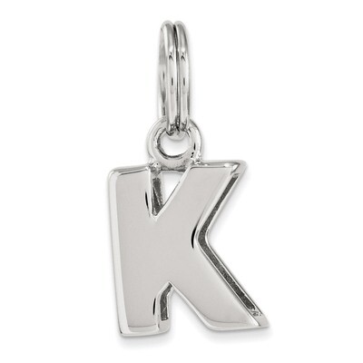 Letter K Charm Sterling Silver QC8460K, MPN: QC8460K, 191101366864