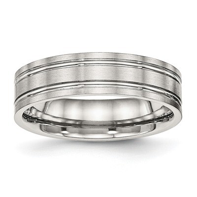 Ridged 6.00mm Band Stainless Steel Brushed and Polished SR509, MPN: SR509, 886774390130