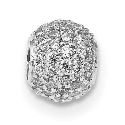 CZ Diamond Bead Pendant Sterling Silver Rhodium-plated QP4960, MPN: QP4960,