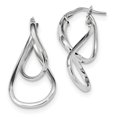 Fancy Hoop Earringss Sterling Silver Rhodium-plated Polished QE13177, MPN: QE13177, 191101232411