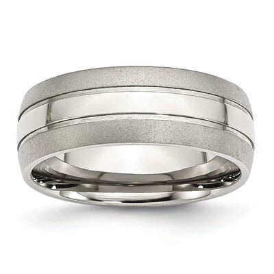 8mm Brushed and Polished Band Stainless Steel Grooved SR94 by Chisel, MPN: SR94, 886774426402