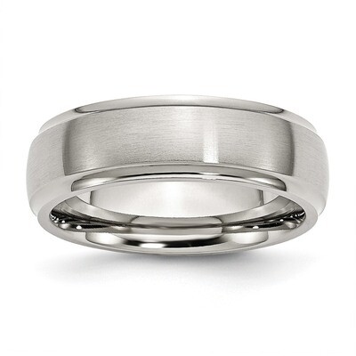 7mm Brushed and Polished Band Stainless Steel Ridged Edge SR85 by Chisel, MPN: SR85, 886774425153