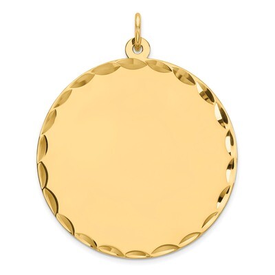Engravable Round Polished Disc Charm Sterling Silver Gold-plated QM499G/50, MPN: QM499G/50, 8839577…