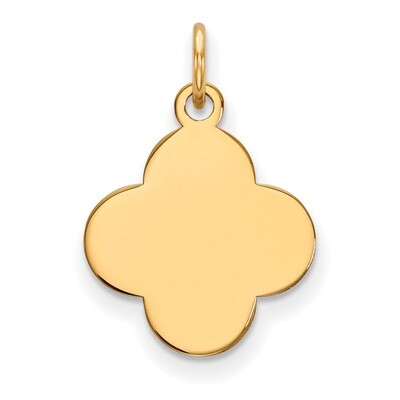 0.027 Gauge Engravable Quadrafoil Disc Charm 14k Gold Plain XM620/27, MPN: XM620/27, 883957221182