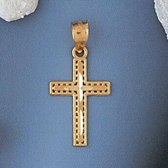 Dazzlers Jewelry Cross Pendant Necklace Charm Bracelet in Yellow, White or Rose Gold 8286, MPN: DZ-…