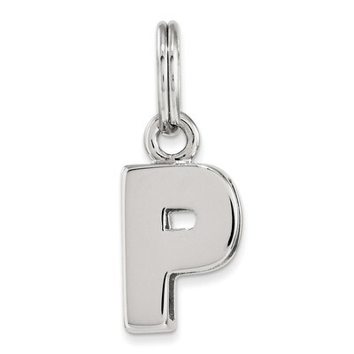Letter P Charm Sterling Silver QC8460P, MPN: QC8460P, 191101359989