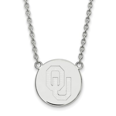 Oklahoma Large Disc with Necklace Sterling Silver SS044UOK-18, MPN: SS044UOK-18, 886774959818