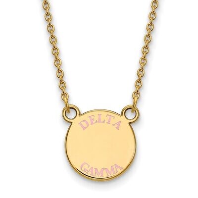 Delta Gamma Extra Small Enameled Pendant with 18 Inch Chain Gold-plated Silver GP014DG-18, MPN: GP0…