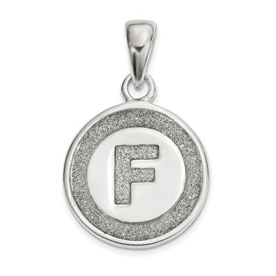 Letter F Circle Pendant Sterling Silver Glitter Enamel  QC9180F, MPN: QC9180F, 883957971612