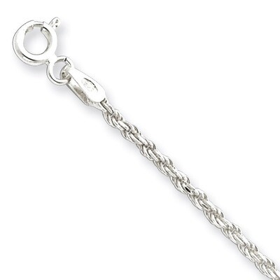 20 Inch 1.7mm Diamond-cut Rope Chain Sterling Silver QDC025-20, MPN: QDC025-20, 883957920054