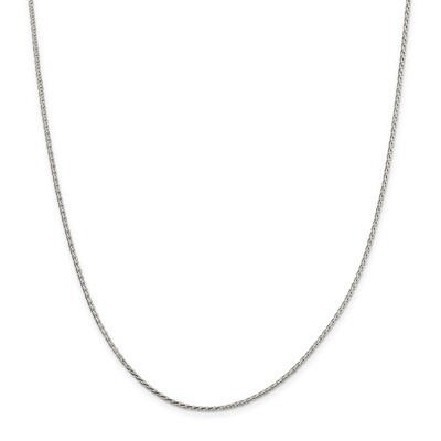 16 Inch 1.7mm Diamond-cut Round Spiga Chain Sterling Silver QSR050-16, MPN: QSR050-16, 886774408781