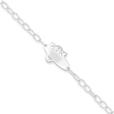 Polished Angel Baby Engravable ID Bracelet Sterling Silver QID175-6, MPN: QID175-6, 883957576114