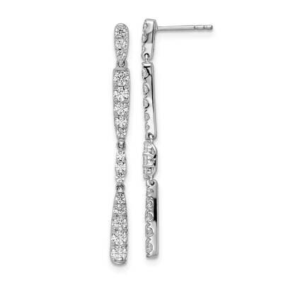 Si1/Si2, G H I, Post Dangle Earrings 14k White Gold Lab Grown Diamond EM9115-100-WLG, MPN: EM9115-1…