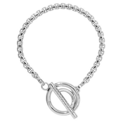 Nikki Lissoni Silver-Plated Bracelet with T-Bar Closure 19cm 7.4 inch B1010S19, MPN: B1010S19, 8718…