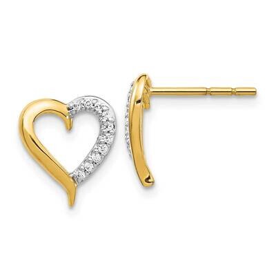Diamond Post Earrings 14k Gold EM5521-010-YA, MPN: EM5521-010-YA, 818050010364