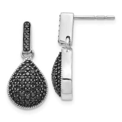 Black Teardrop Dangle Post Earrings 14k White Gold Diamond EM4771-BK-050-WA, MPN: EM4771-BK-050-WA,…