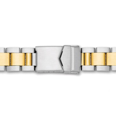 18-20mm Two-tone Oyster-style with Deploy Solid Watch Band BA245, MPN: BA245, 886774145754