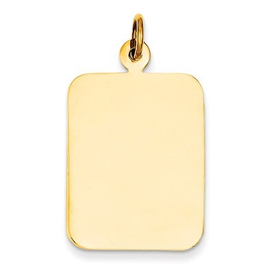 Plain Rectangular .027 Gauge Engravable Disc Charm 14k Gold XM320/27, MPN: XM320/27, 883957378909