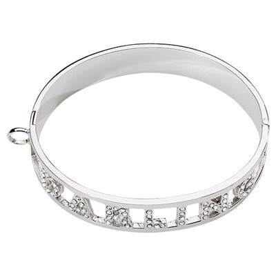 Nikki Lissoni Darling Bangle with Swarovski Crystals of 1cm  Silver-Plated 17cm 6.7 inch B1118S17, …