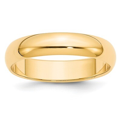 5mm Half-Round Wedding Band 14k Gold HR050 Engravable, MPN: HR050, 886774483054