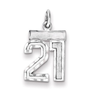 Number 21 Charm Sterling Silver QSN21, MPN: QSN21, 883957120485