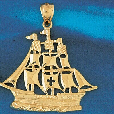 Dazzlers Jewelry Sailboat Pendant Necklace Charm Bracelet in Yellow, White or Rose Gold 1263, MPN: …